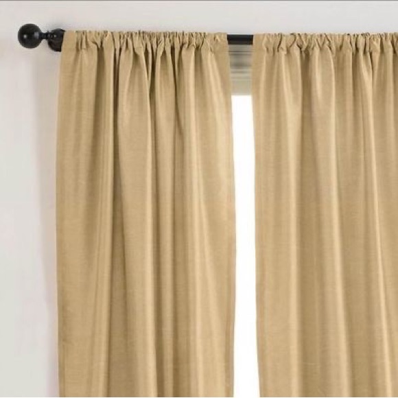 2 Pottery Barn Silk Dupioni Drape Curtain panels 50x84 Wheat (Tan Caramel) NWT - Picture 2 of 4